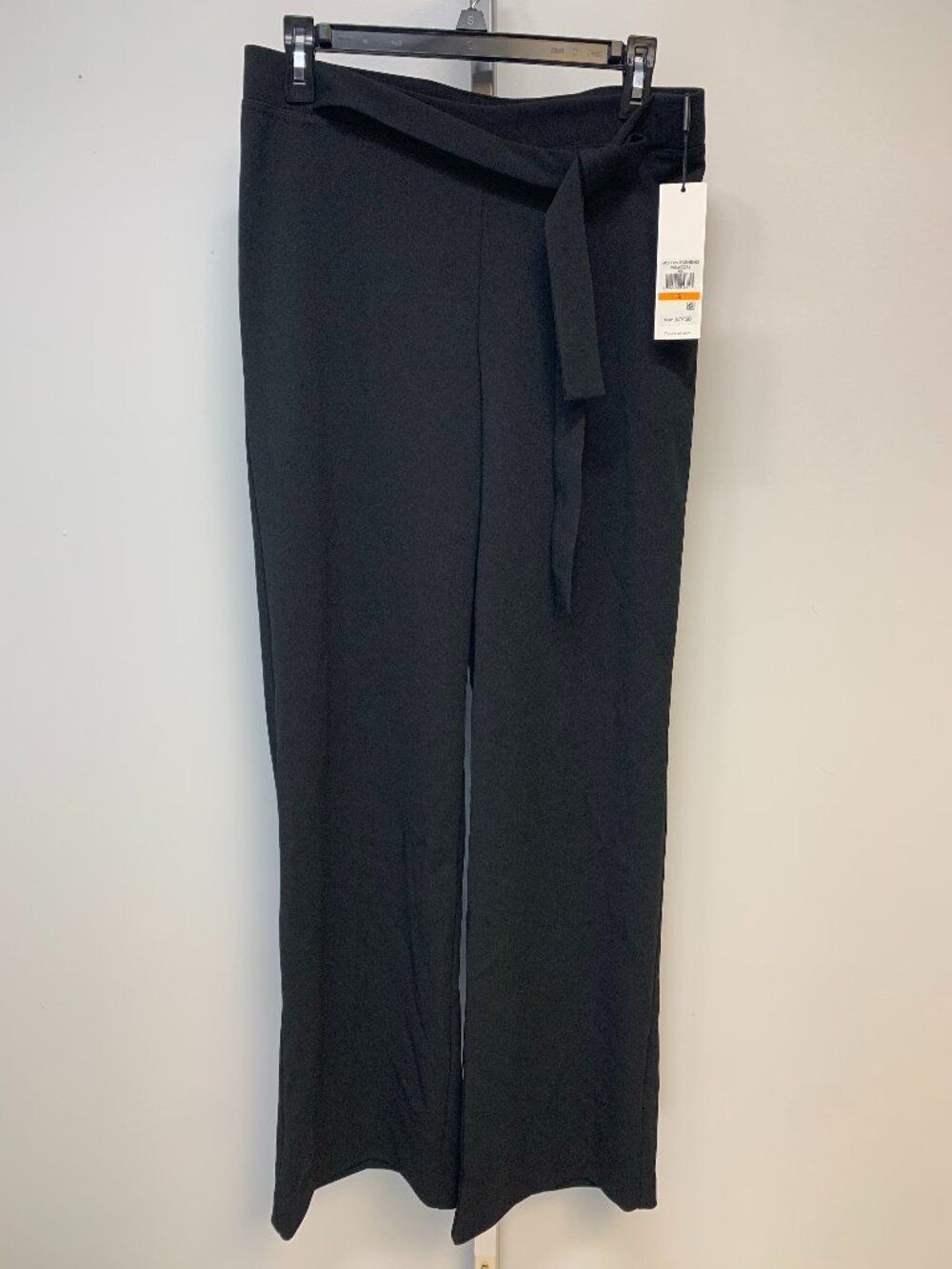New CALVIN KLEIN Women's Black Belted Wide Leg Size S/M - Washable